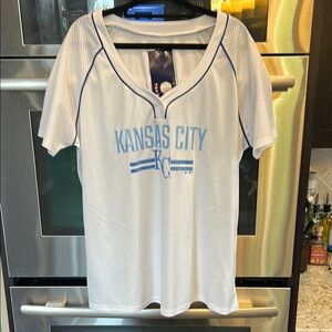 MLB‎ Gray and White Short Sleeve Relaxed Jersey